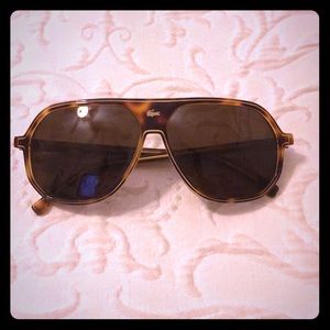 Lacoste tortoise shell aviator sunglasses